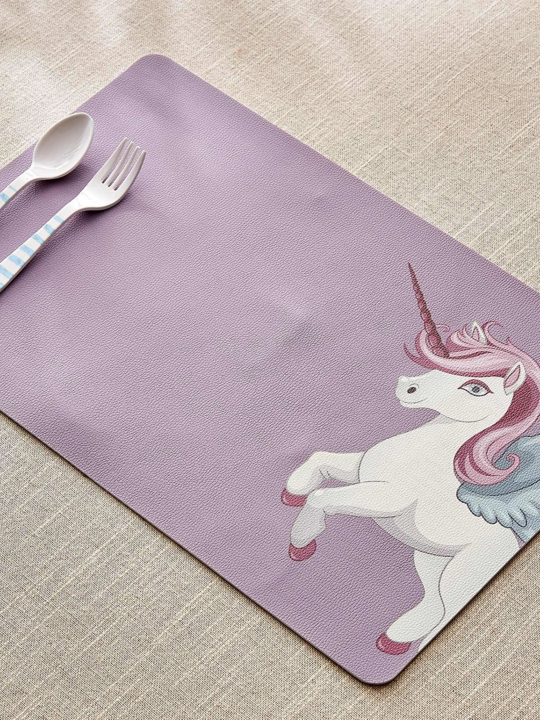 Home Centre Slate Purple & White Unicorn Printed Table Placemats