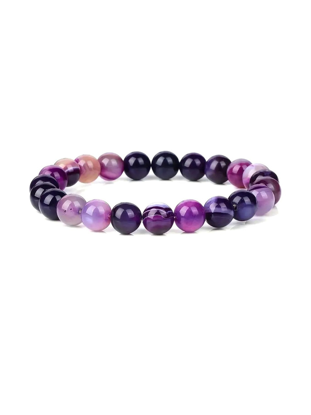 EDMIRIA Unisex Purple Beaded Agate Sulemani Bracelet