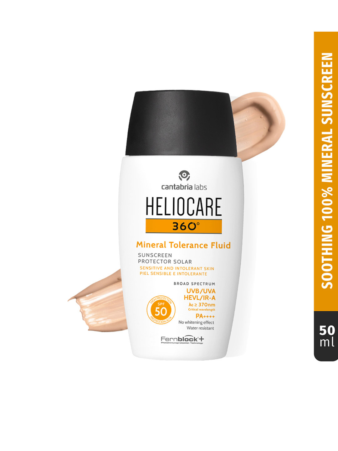 CANTABRIA LABS  Heliocare 360 Mineral Tolerance Fluid SPF 50 PA++++ Sunscreen - 50 ml