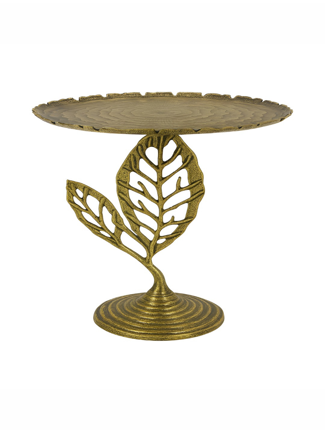 FOUR DECOR COMPANY Yellow Round Shape Wooden Bedside Table