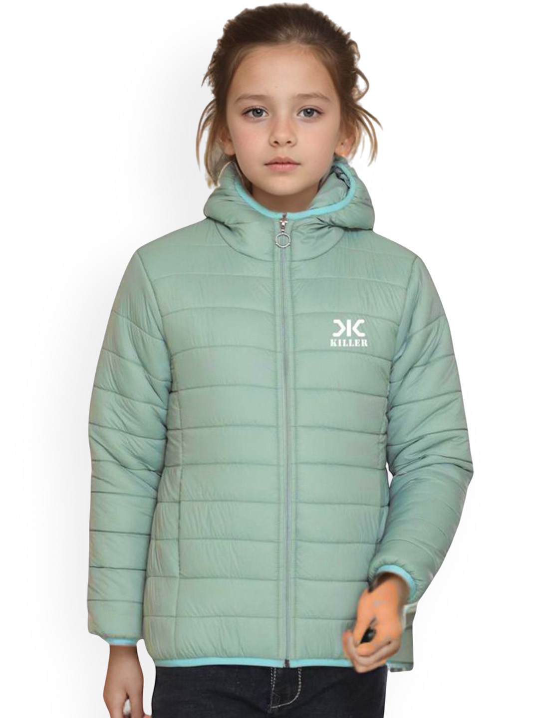 Killer Girls Hooded Long Sleeves Lightweight Puffer Jacket