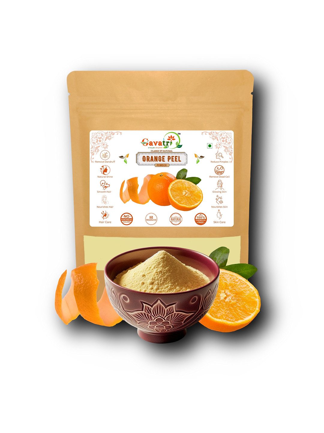Gavatri Natural Orange Peel Powder For Face & Skin & Hair Care - 500 g