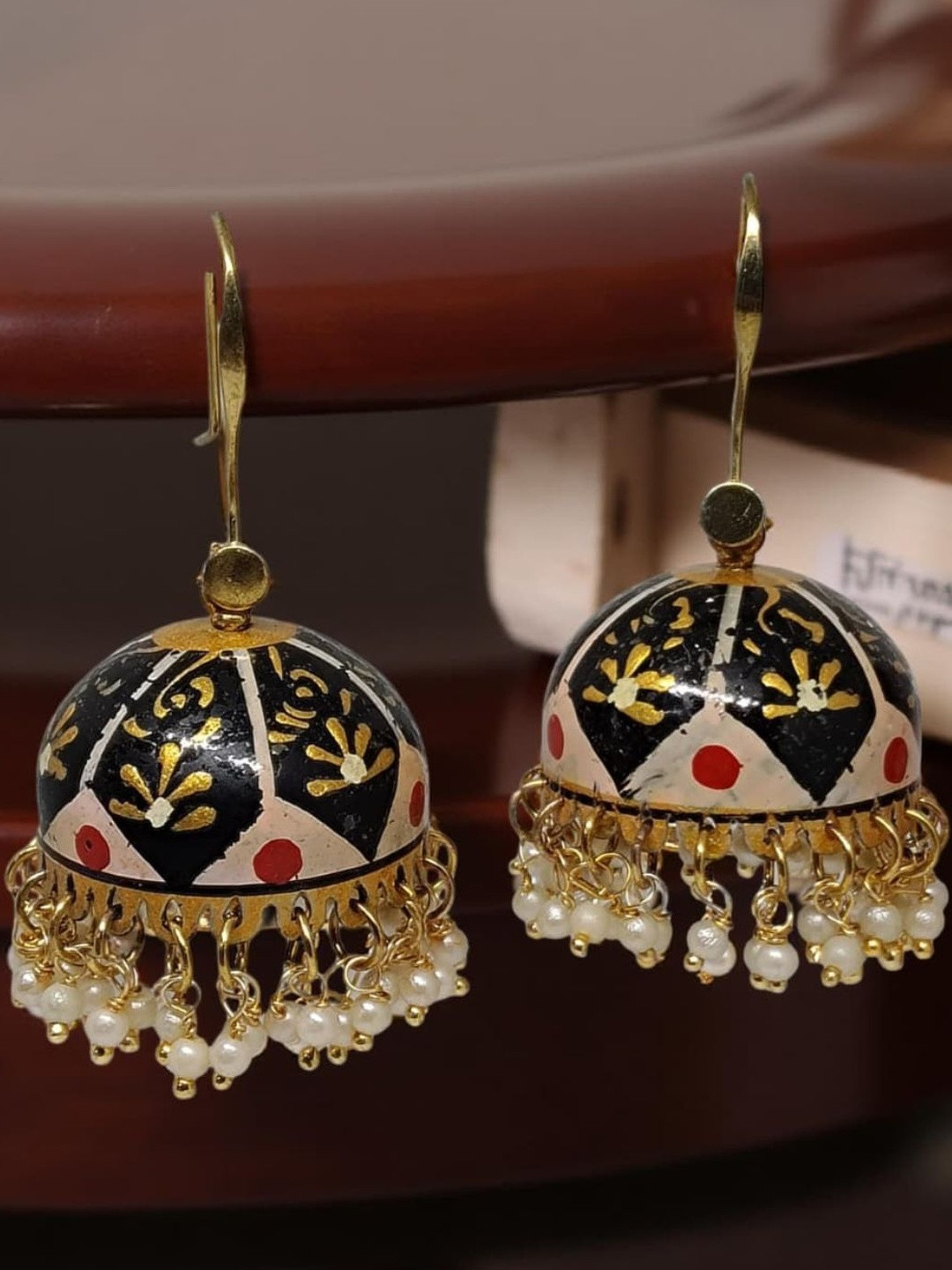 VYRA Pearls Beaded Dome Shaped Jhumkas