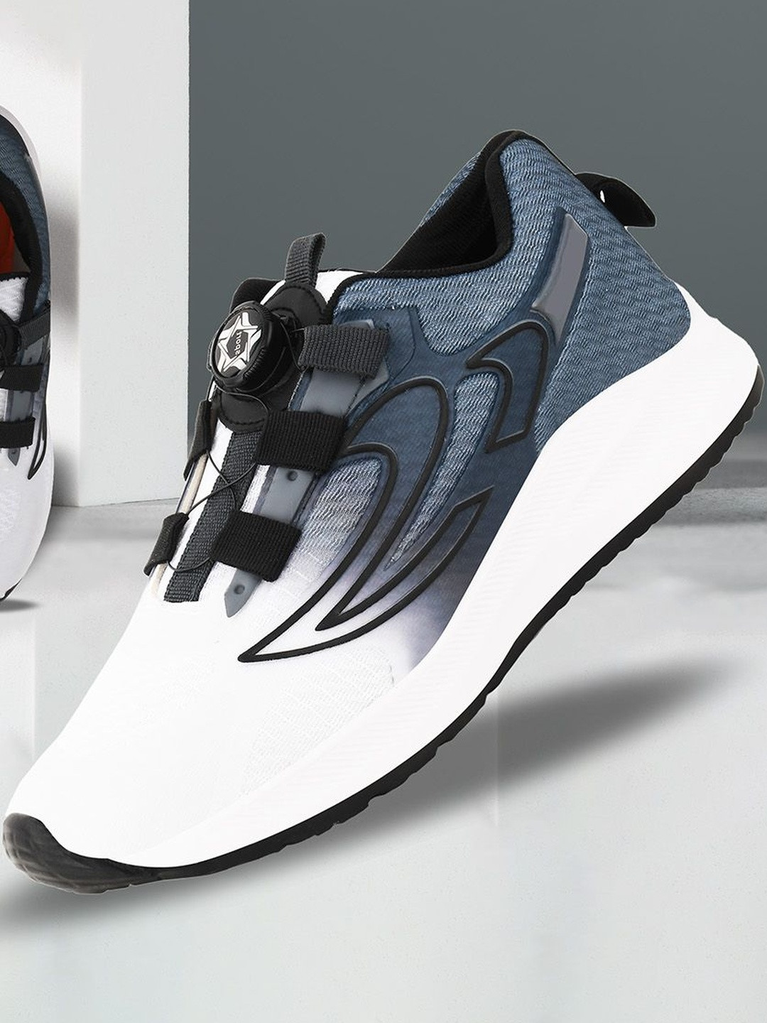 ELECANT Men Grey Mesh Lace-Up Sport Shoes