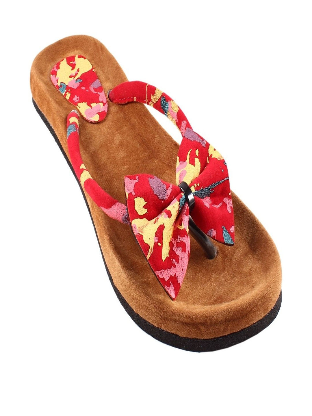 AMAZING TRADERS Women Printed Open Toe Flats with Bows