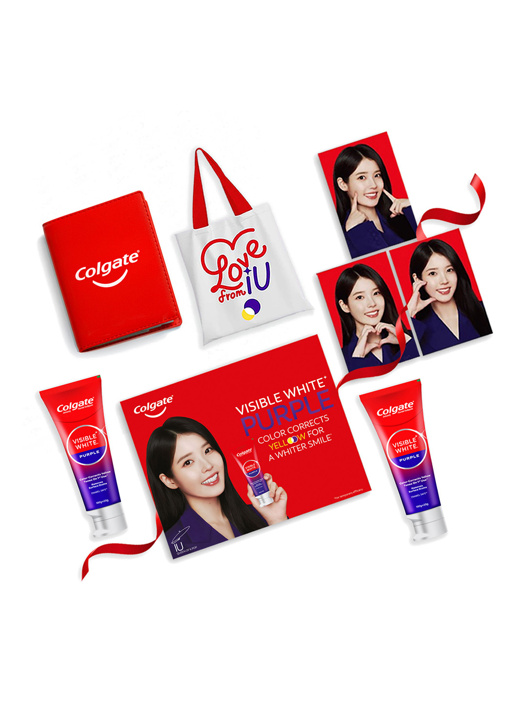 Colgate Visible White Purple Toothpaste - 240g with Gratitude Journal & Tote Bag