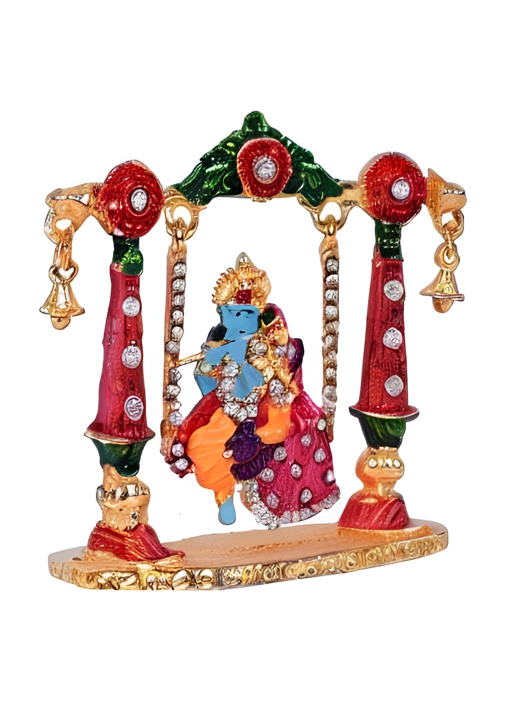 CraftVatika Spiritual & Festive Dcor Collection Green Religious Idol Showpiece