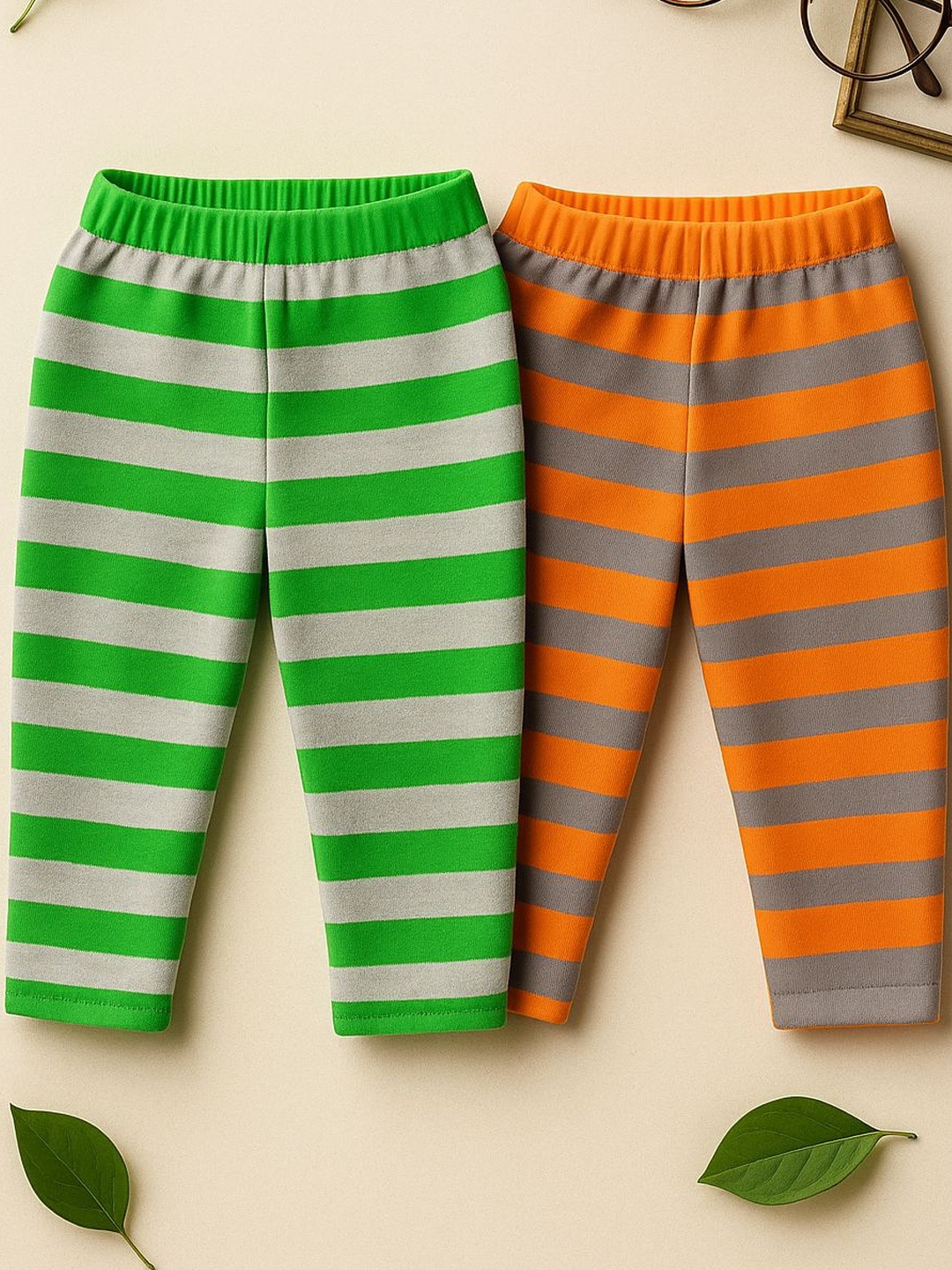 CORTICA Kids Pack Of 2 Cotton Horizontal Stripes printed Track Pants