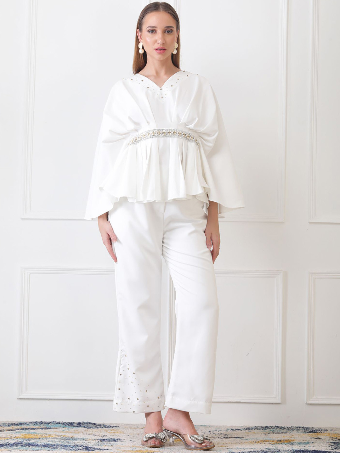Fashion Gaiia V-Neck Tunic With Trousers