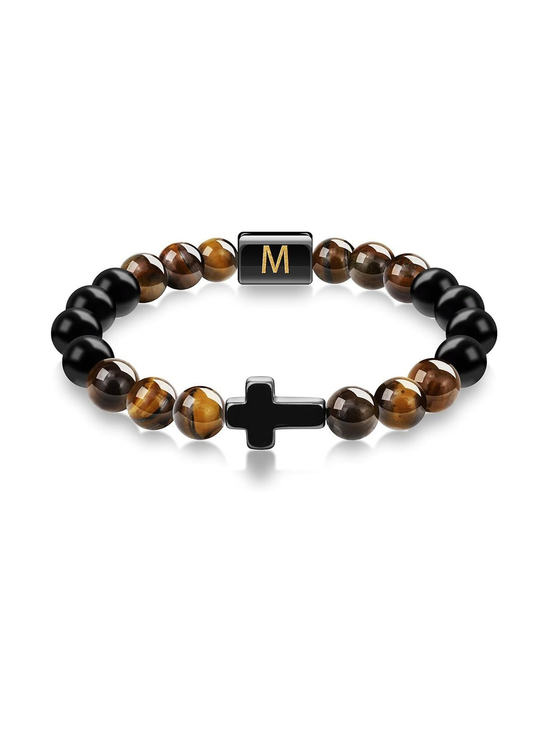 EDMIRIA Unisex Tigers Eye Cross Bracelet