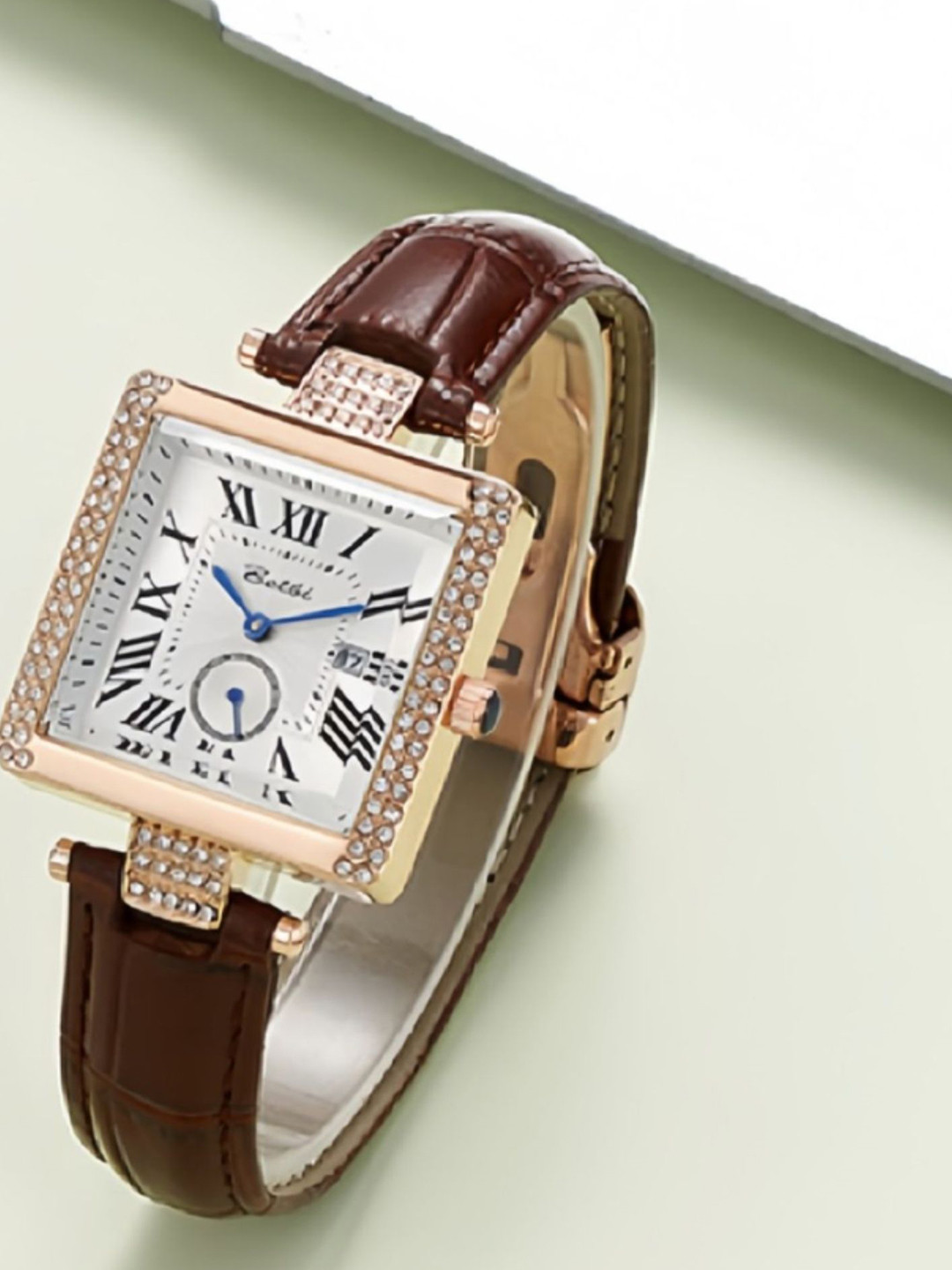 Belbi Women Embellished Dial & Leather Straps Analogue Watch BL40_762238712634