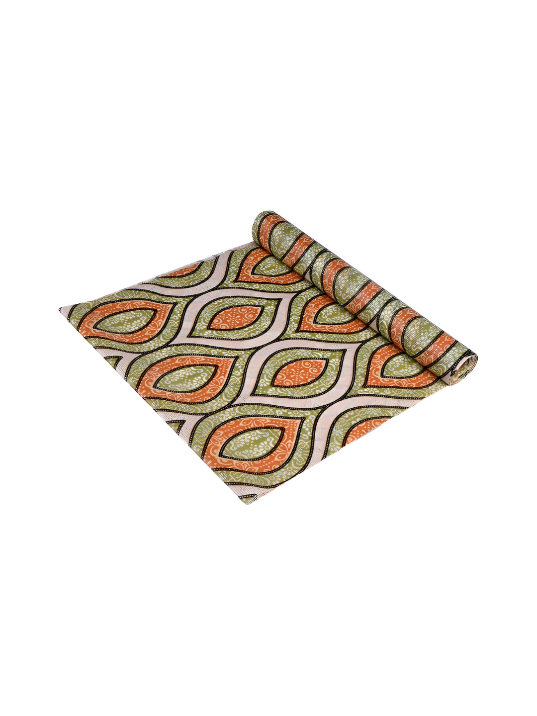 Aura Green & White Zig Zag Gripper Design Shelf Liner Organiser