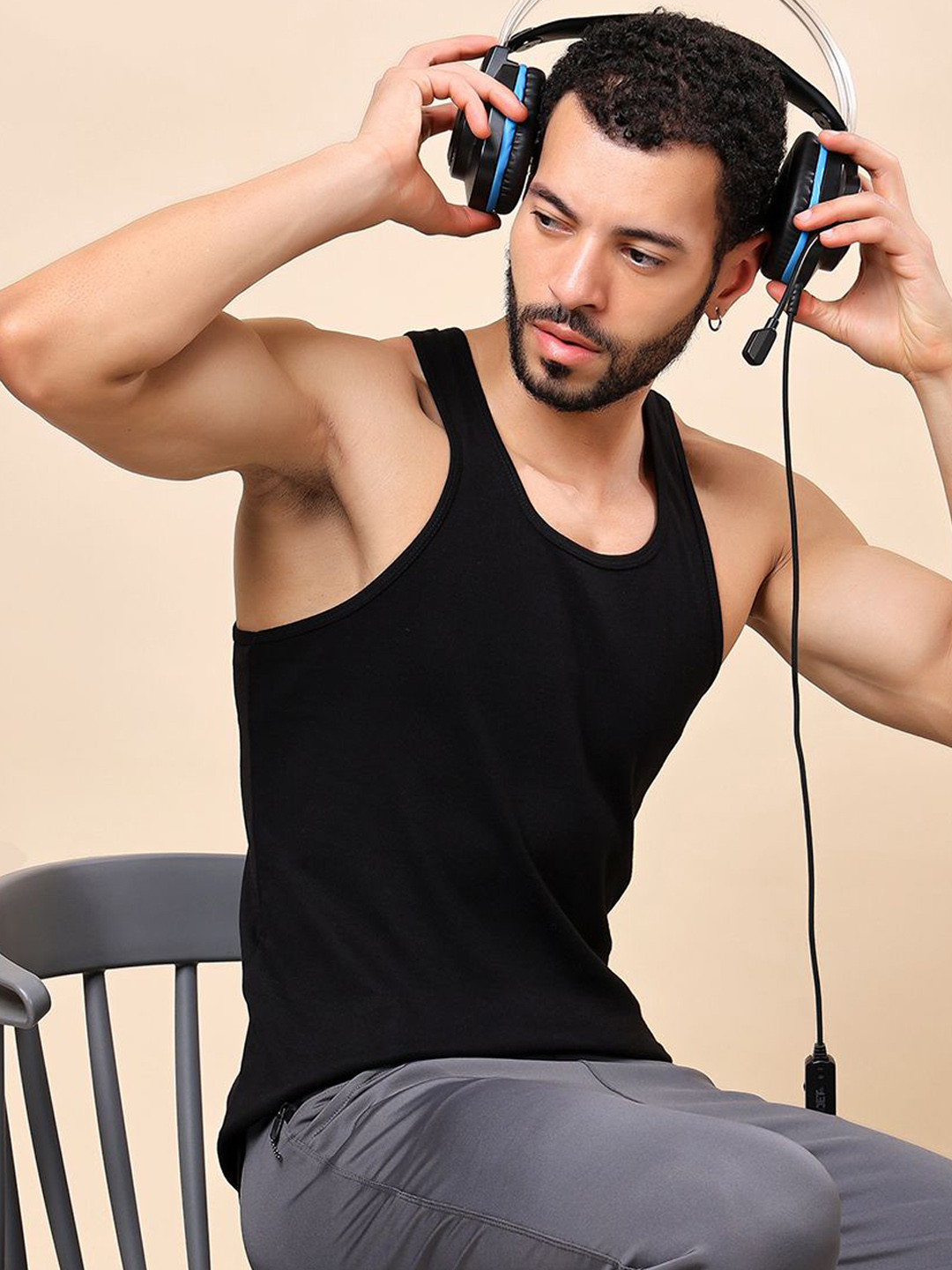 Friskers Round Neck Pure Cotton Gym Vests