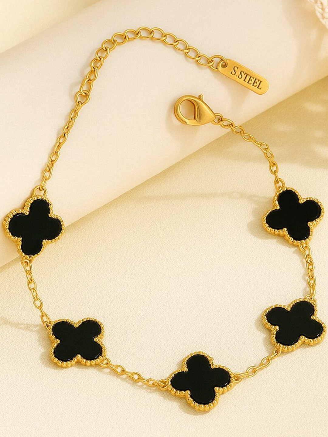 Haute Handles Gold-Plated Anti-Tarnish Wraparound Enamelled Bracelet