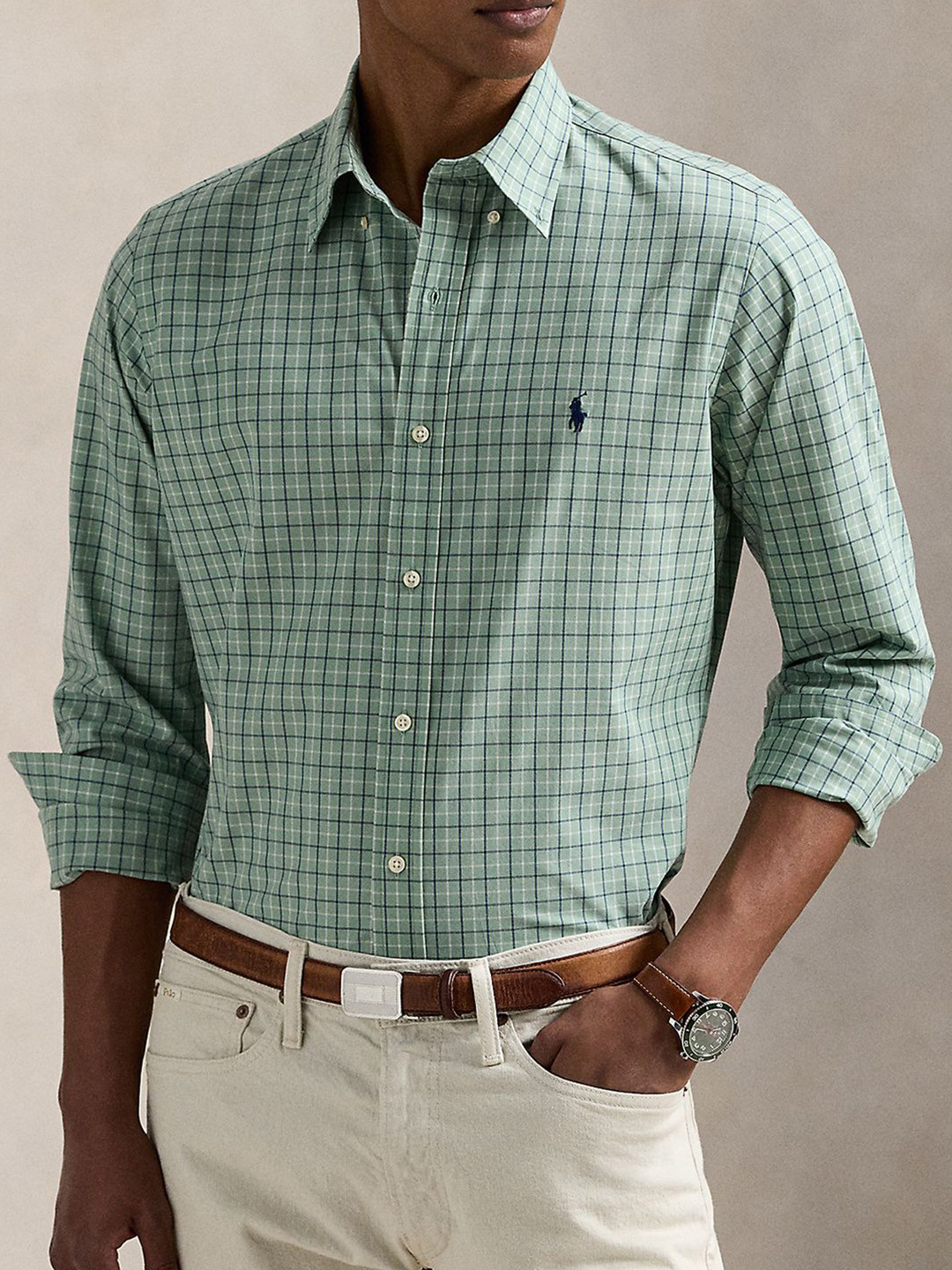 Polo Ralph Lauren Men Grid Tattersall Checked Button-Down Collar Casual Shirt