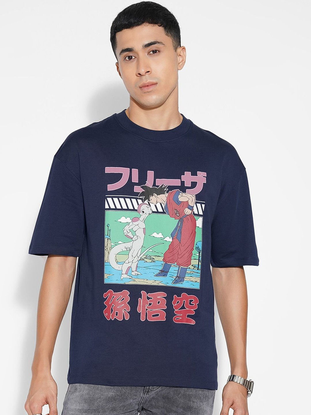 SF JEANS by Pantaloons Dragon Ball Z Graphic Printed Pure Cotton Relaxed Fit T-shirt