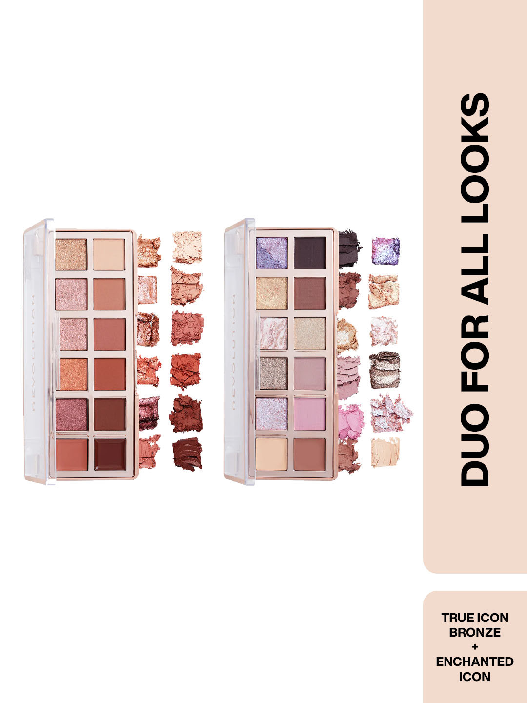 Makeup Revolution London Icon Eyeshadows Combo - The True Icon Bronze + The Enchanted Icon