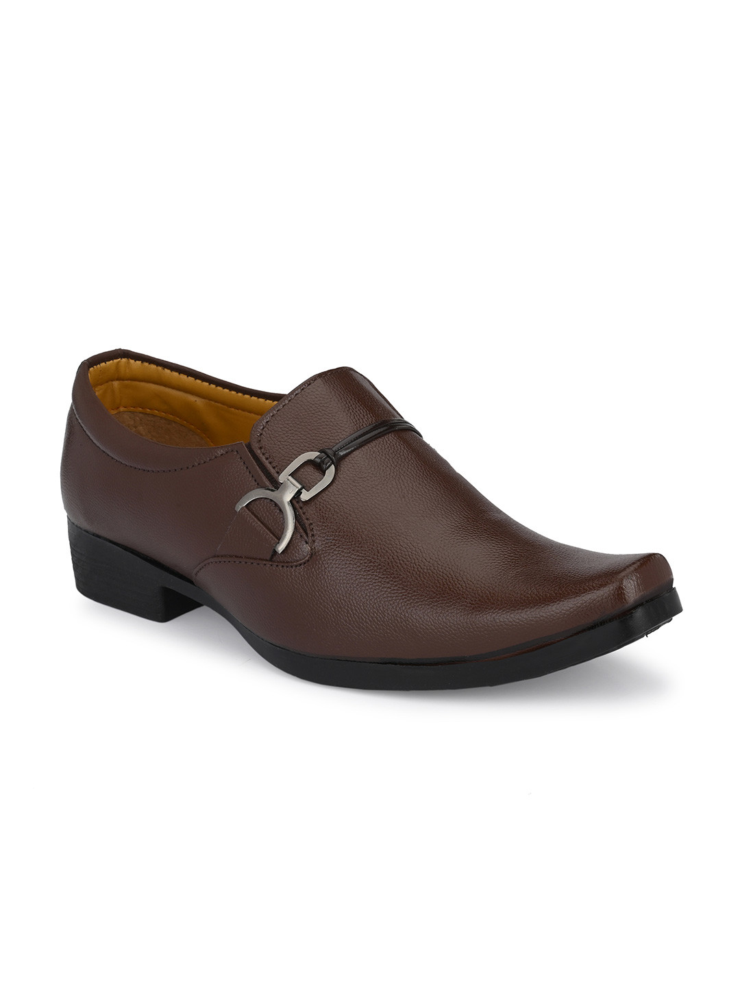 Anouk Men Solid Synthetic Leather Brown