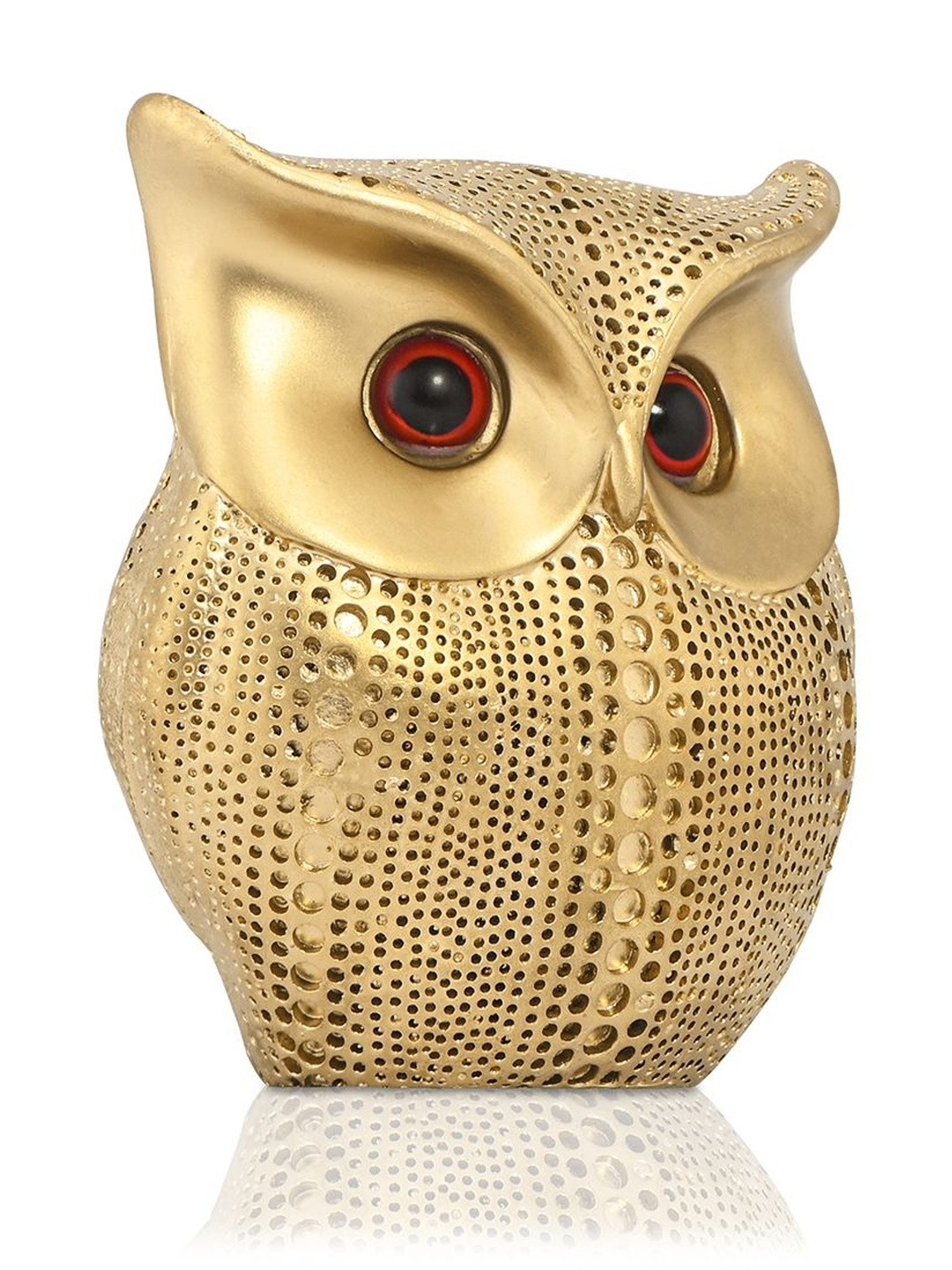 Myntra Elegant Homes Gold-Toned Resin Owl Statue Showpiece