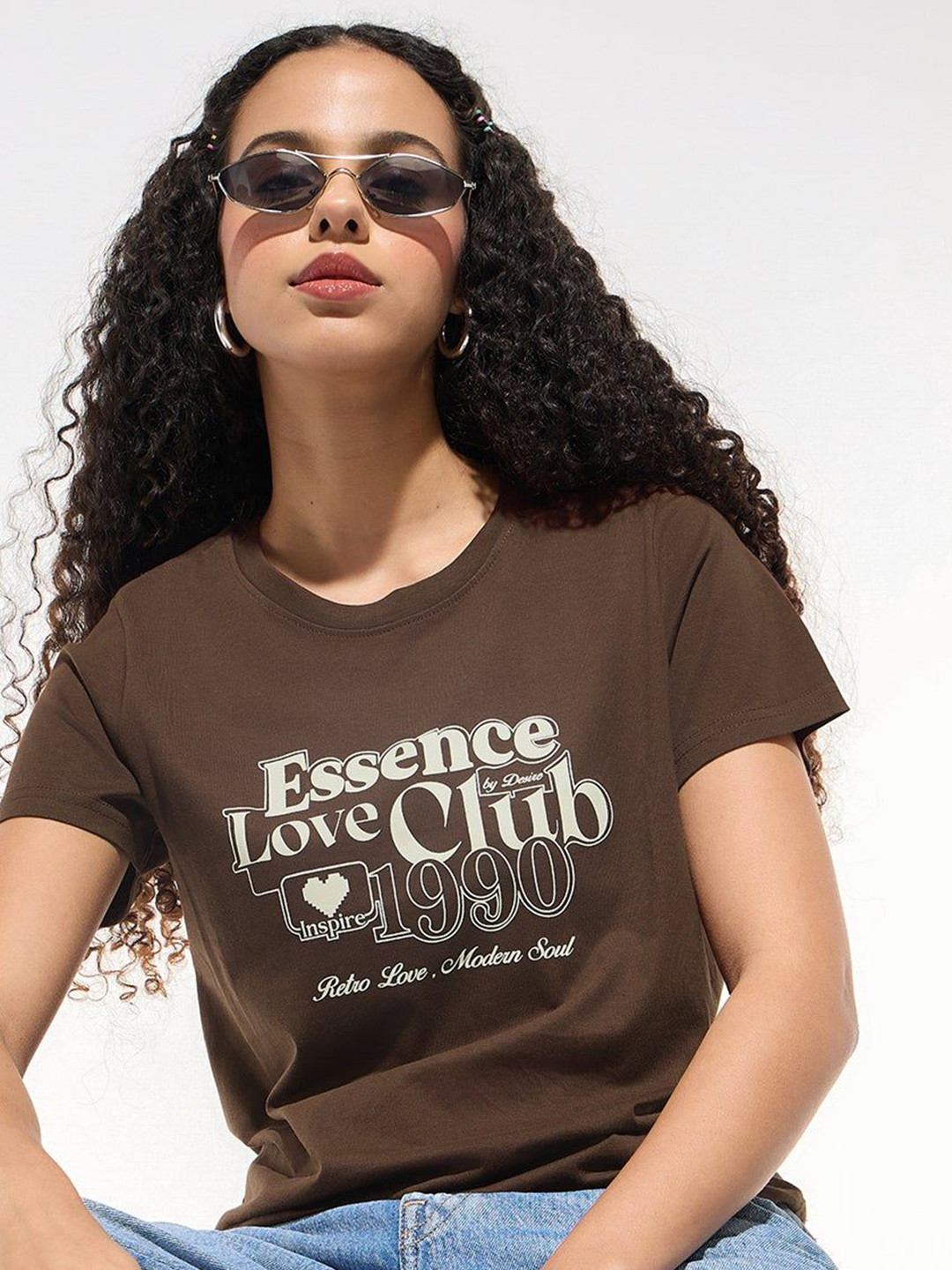 Outzidr Typography Printed Cotton T-shirt
