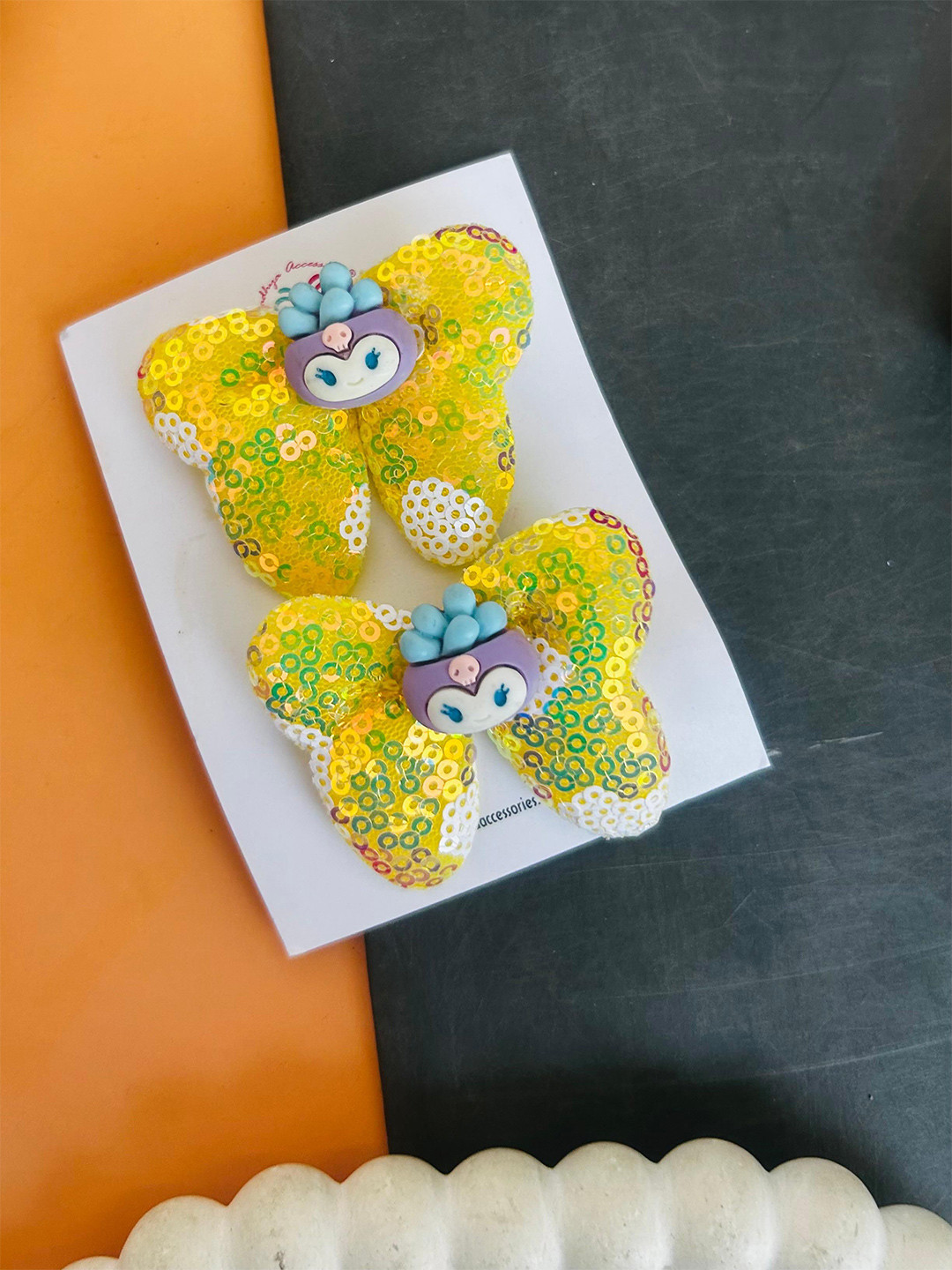 Radhya Accessories Women Glitter Cartonn Hair Clip Pair