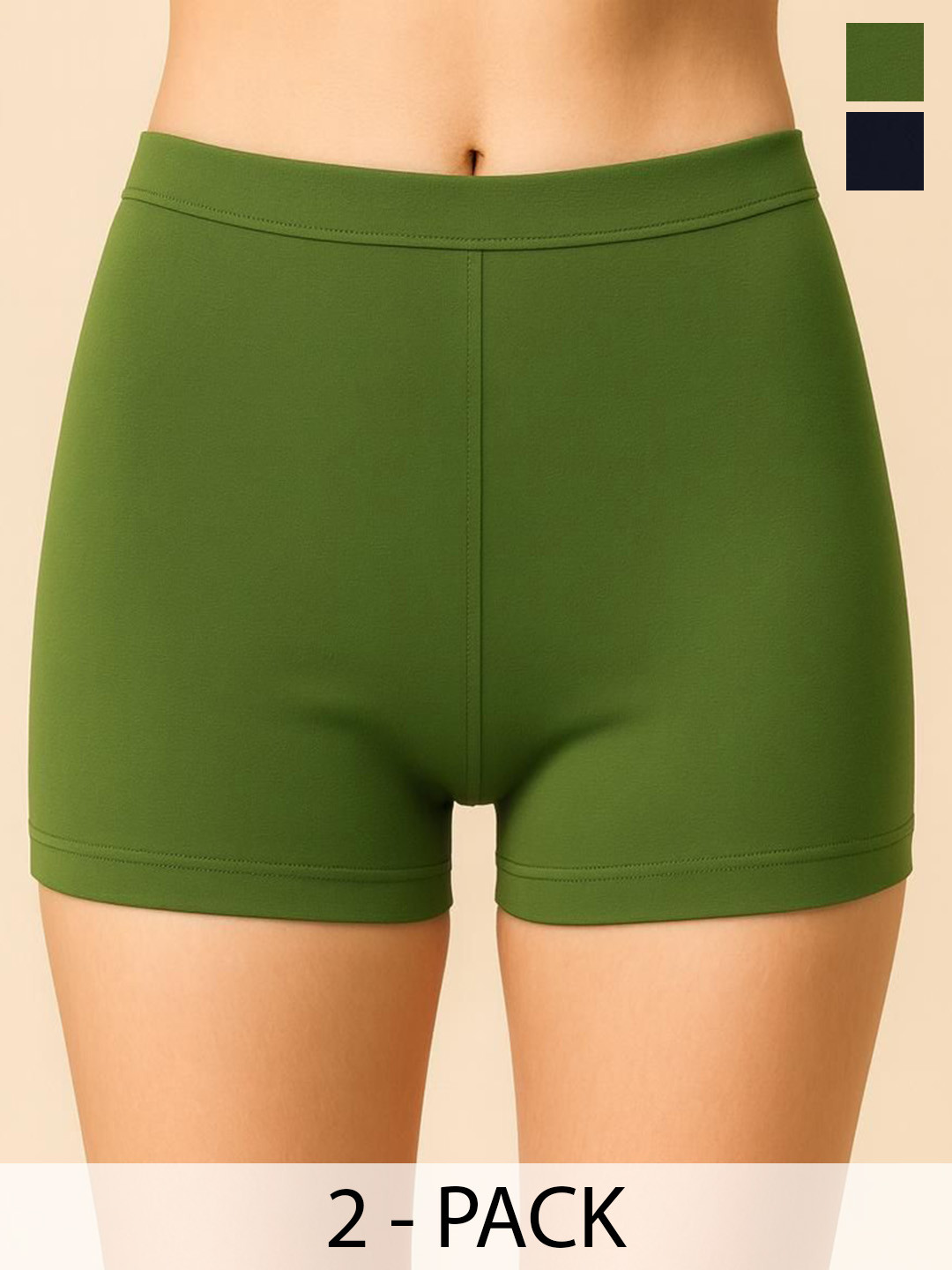 CKARFE Women Pack Of 2 Mid Rise Ultrasoft Boy shorts Briefs