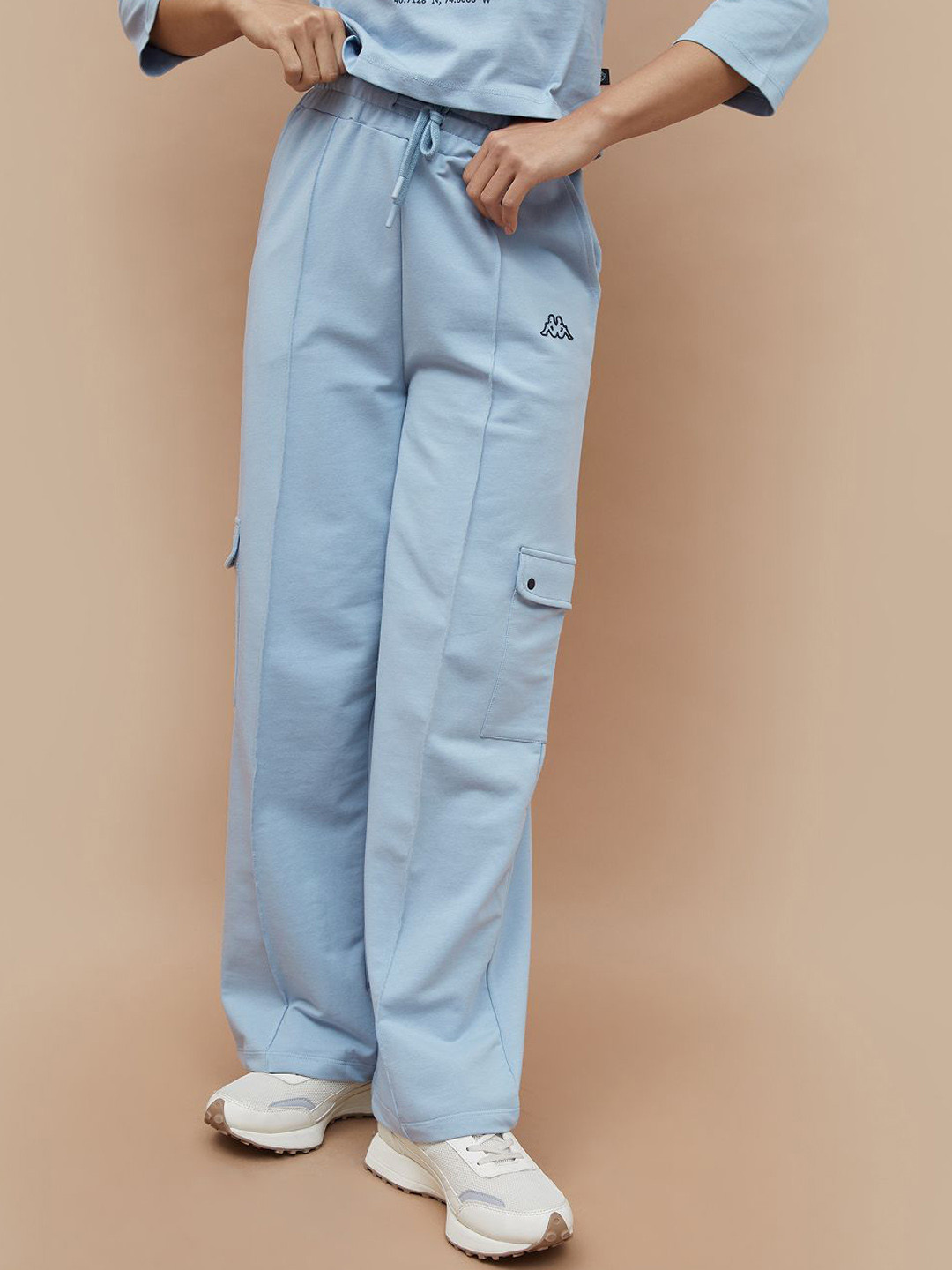 Kappa Women Cotton Mid-Rise Cargo Track Pants