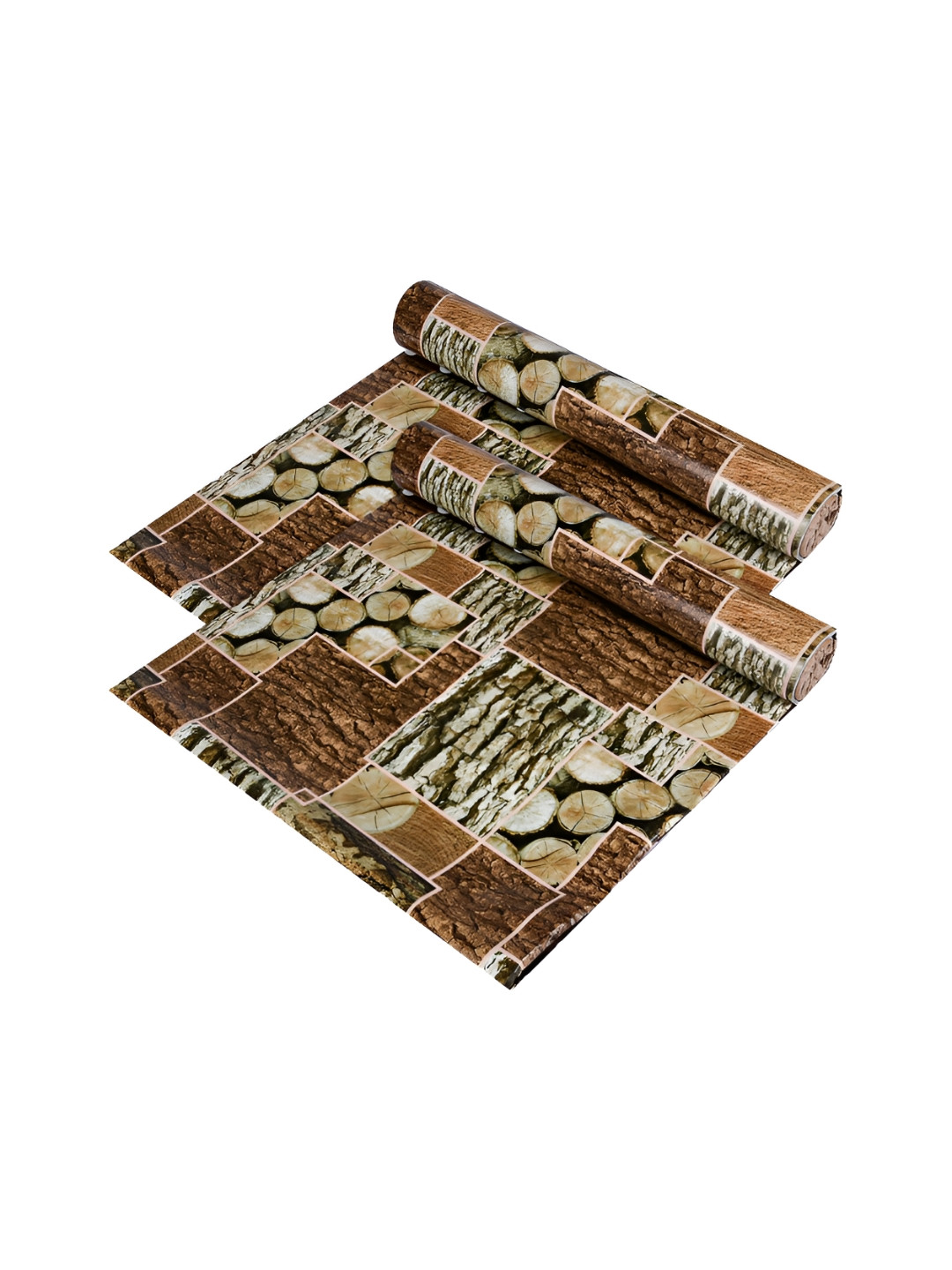 Aura Brown & Green 2 Pieces Stone Design Shelf Liner Organisers