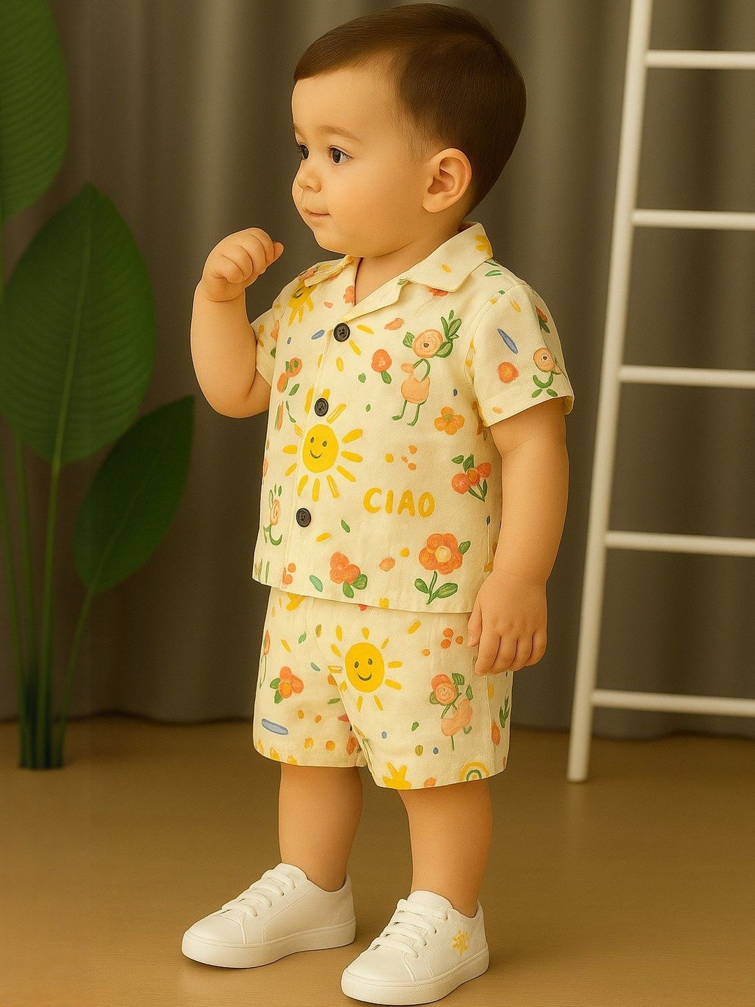 SW SWAGHOSH Boys Printed Shirt with Shorts