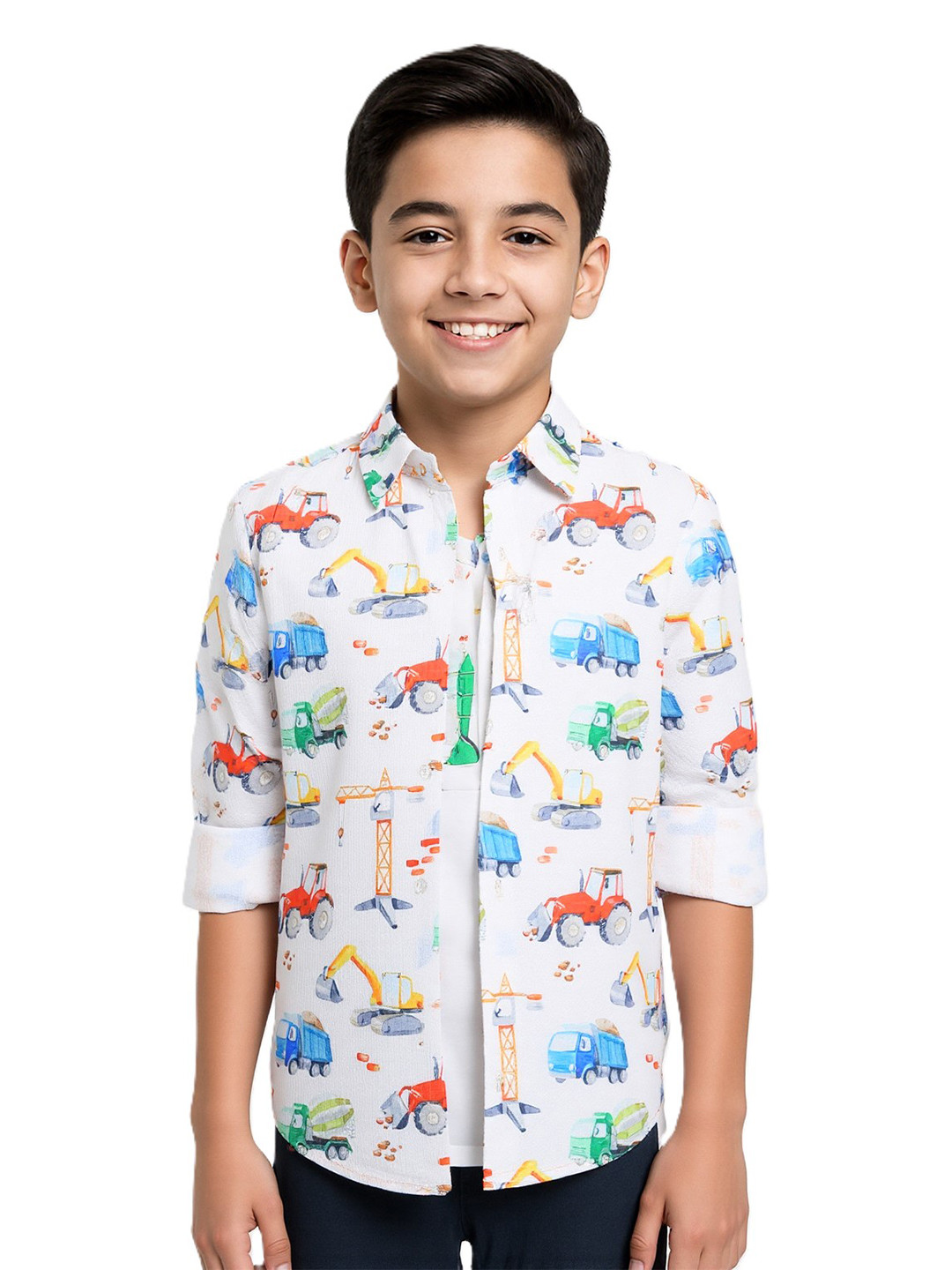 CAVIO Boys Pack of 2 Comfort Spread Collar Conversational Printed Cotton Casual Shirts