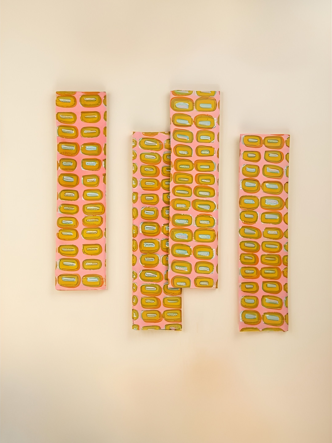 FREEDOM TREE Dash Dash Green & Yellow 4 Pieces Printed Table Napkins