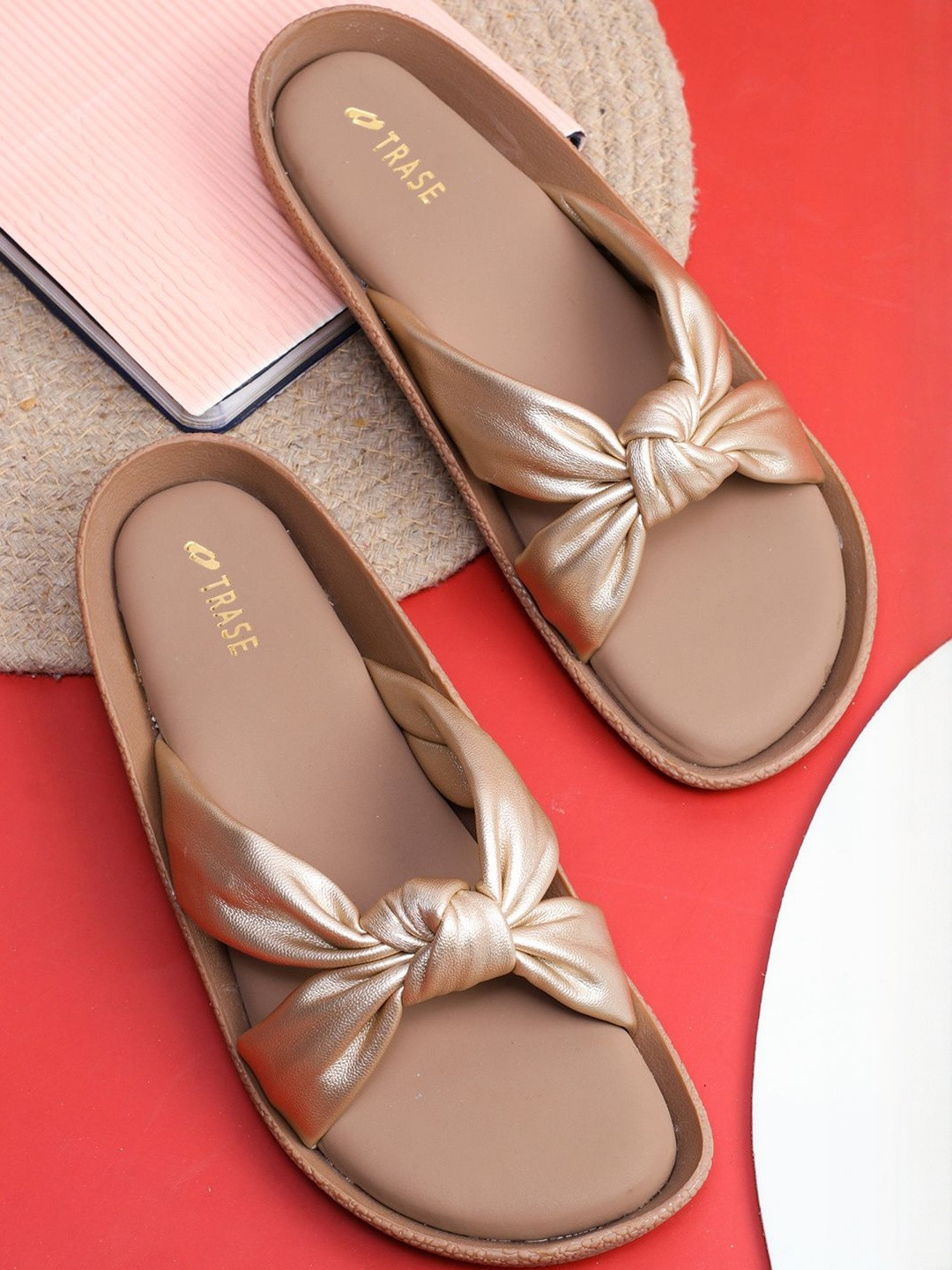 TRASE Women Open Toe Comfortable Flats