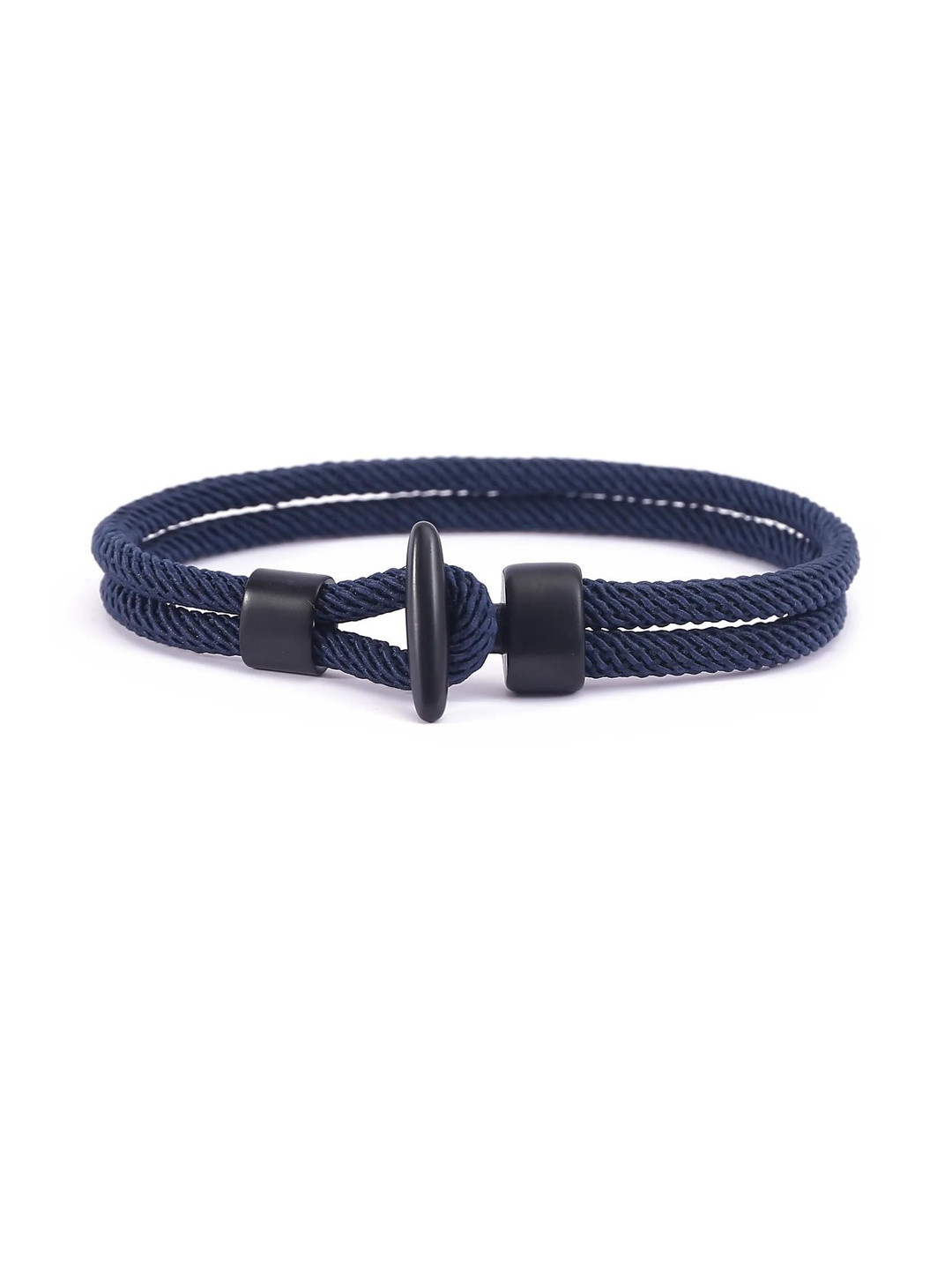 EDMIRIA Unisex Blue Braided Rope Fabric Bangle-Style Bracelet