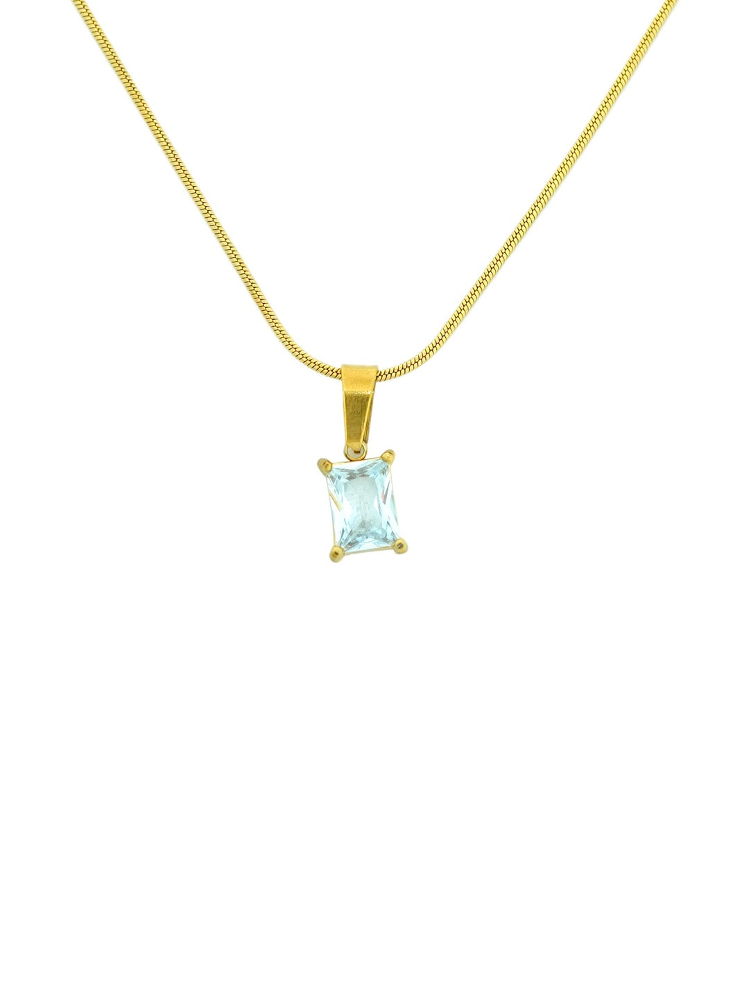 INTERSTELLAR Women Blue Gold-Plated Square Pendants