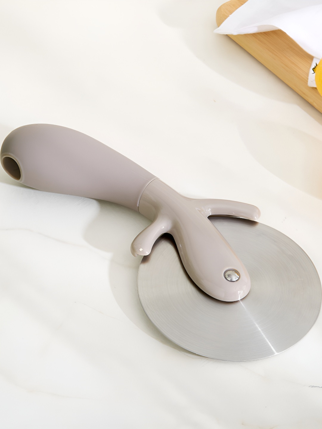 Home Centre Rosemary Ouston Brown & Grey Stainless Steel Pizza Cutter