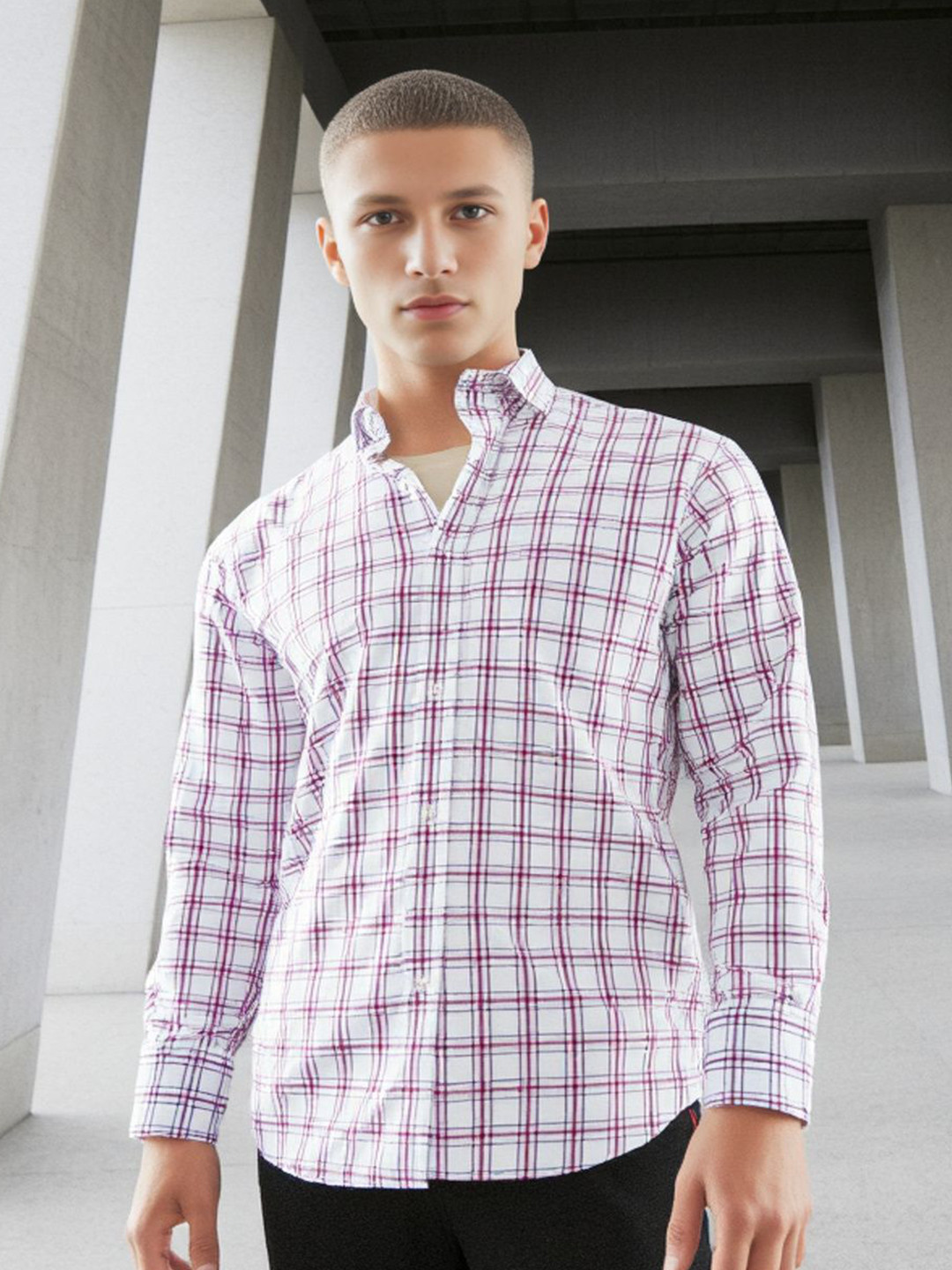 Pavilion Jeans Tartan Checked Long Sleeves Cotton Casual Shirt
