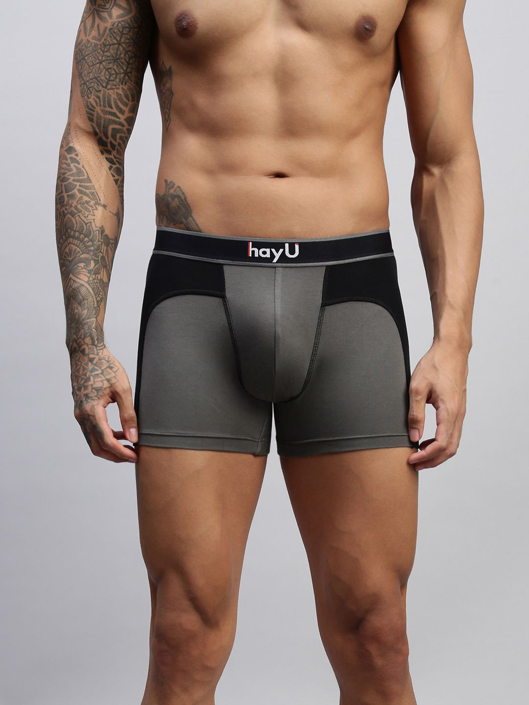 HAYU Colourblocked Low-Rise Short Trunk HUTR_002_GY_1PC