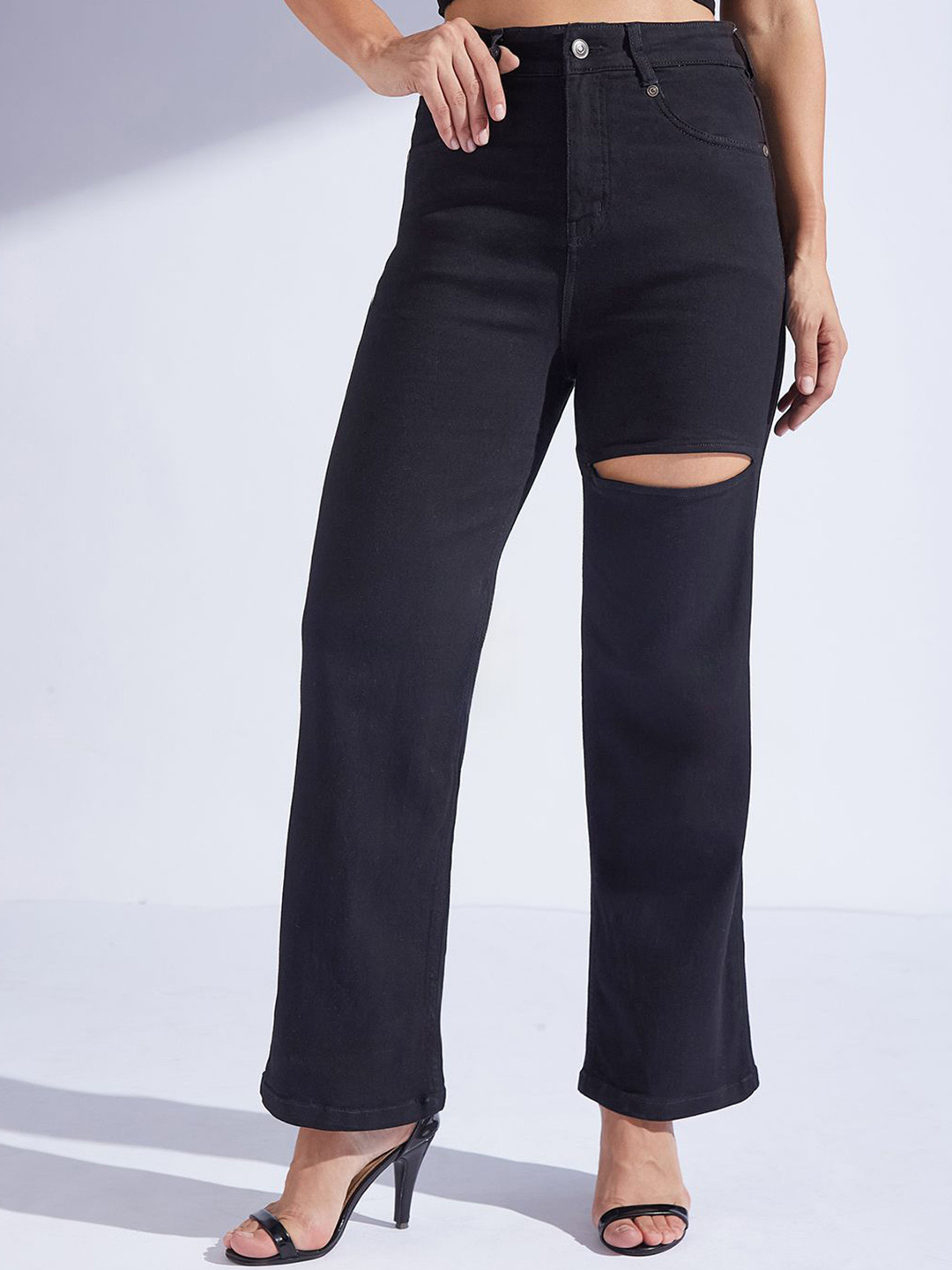 Women's Straight-Fit High Rise Clean Look Regular-Length Stretchable Denim Jeans