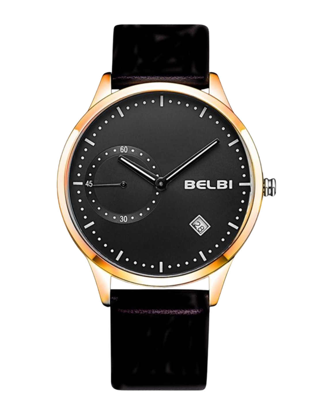Belbi Men Round Dial & Leather Straps Analogue Watch BL99_618916673488