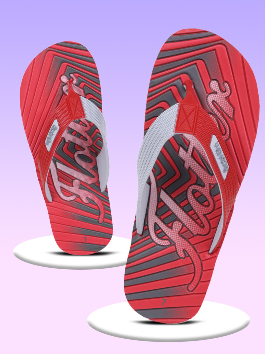 Action Plus Typographic Printed Thong Flip-Flops