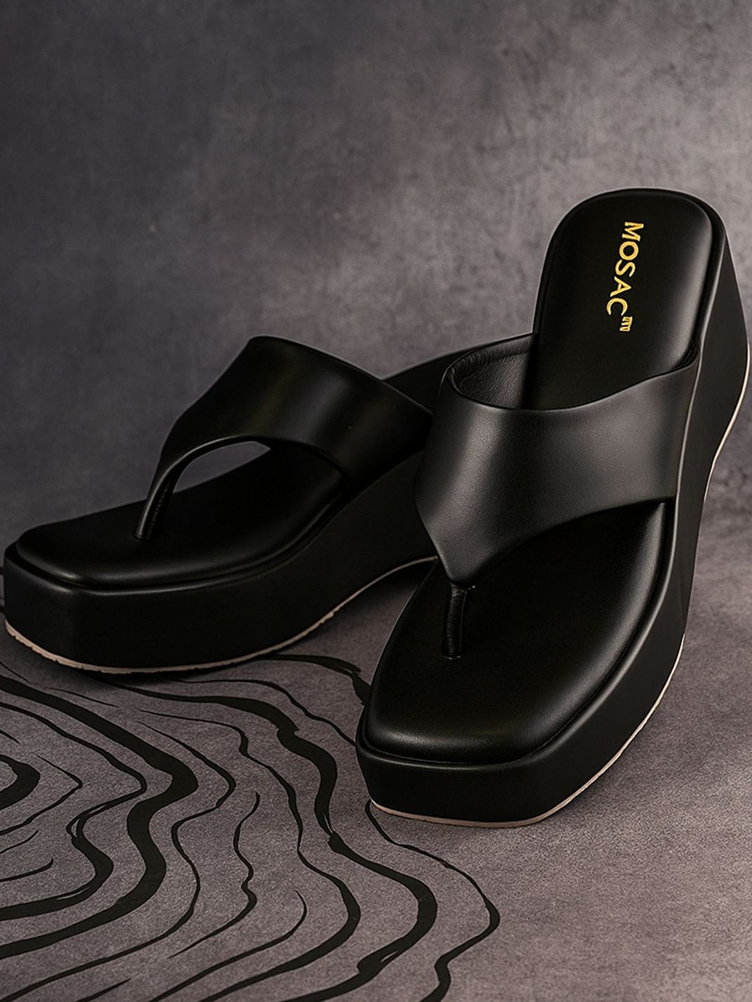 MOSAC Women Black Platform Heels