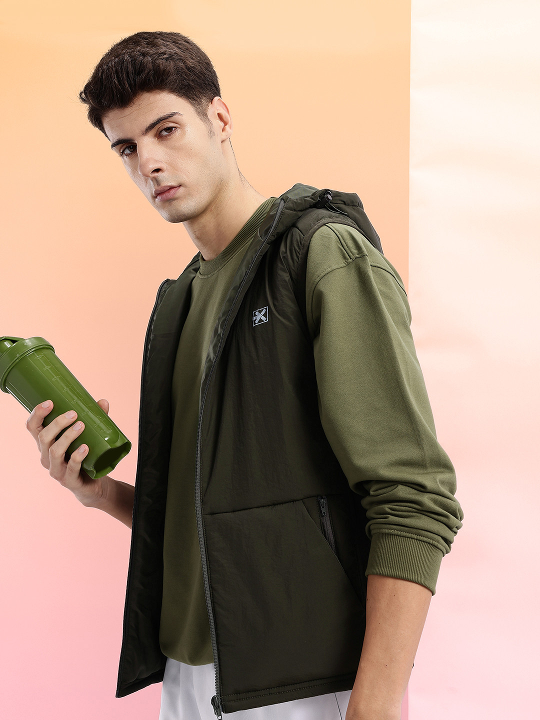 HRX by Hrithik Roshan Hooded Training Gilet Jacket