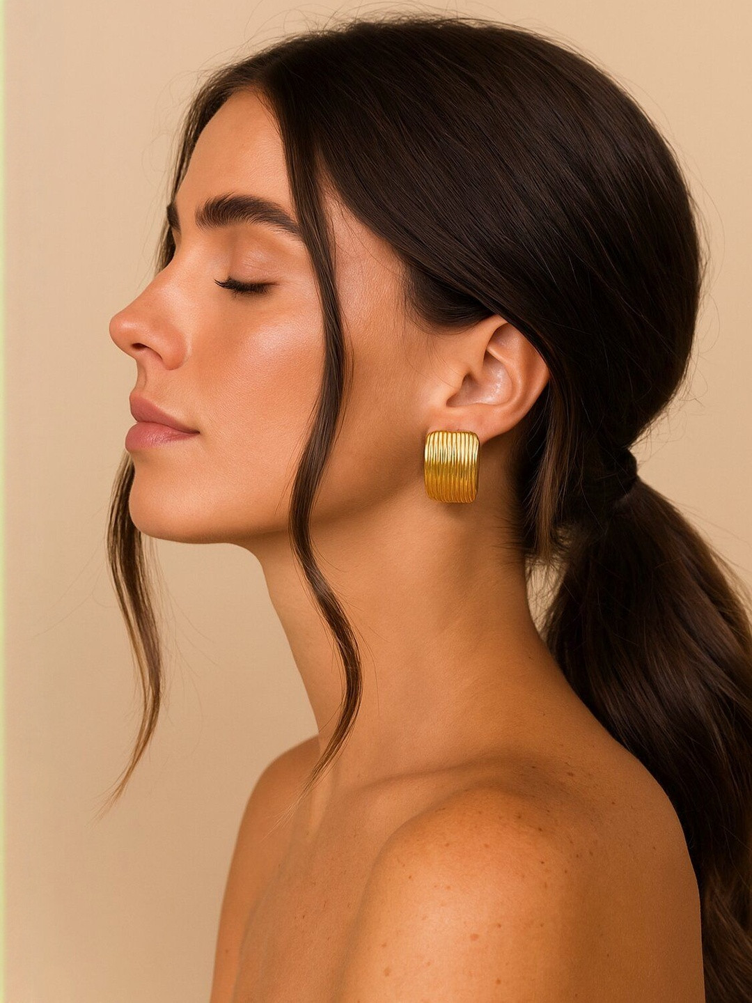 Haute Handles Gold Plated Anti-Tarnish Geometric Shape Studs