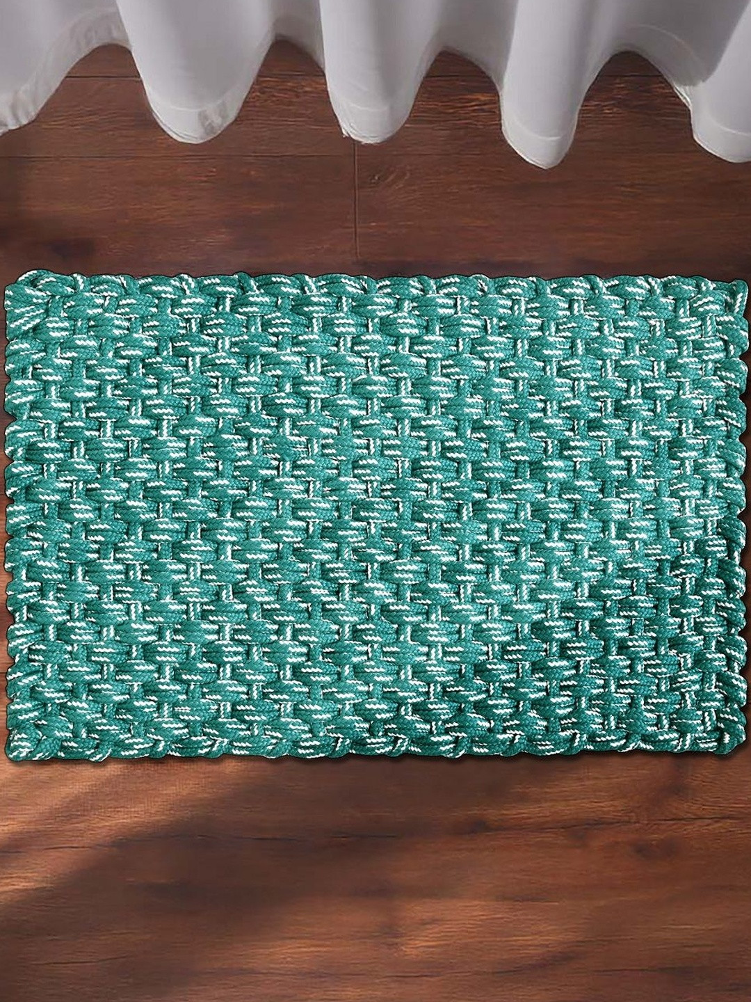 Homzz Green Hand Woven Reversible Polypropylene Floor Doormat