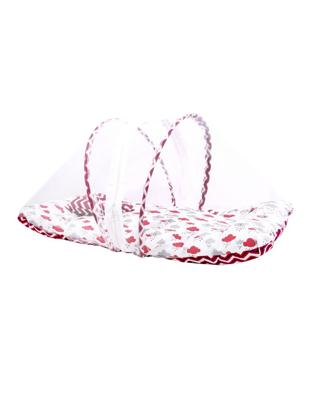 ADORE STUFF Infants Kids Cloud Printed Pure Cotton Mattress Set With Neck Pillow