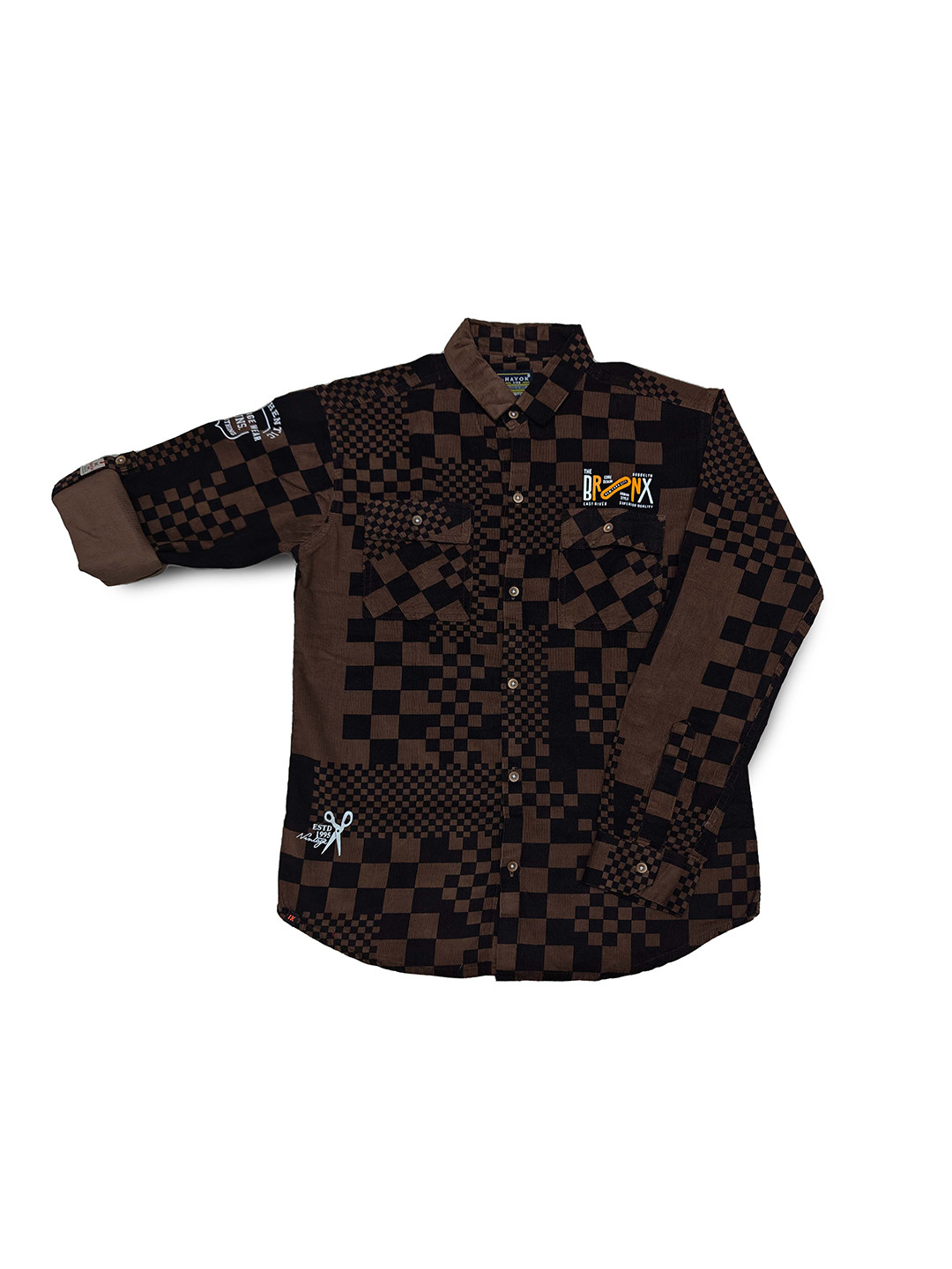 Havok kids Kids-Boys Checked Polyester Standard Casual Shirts