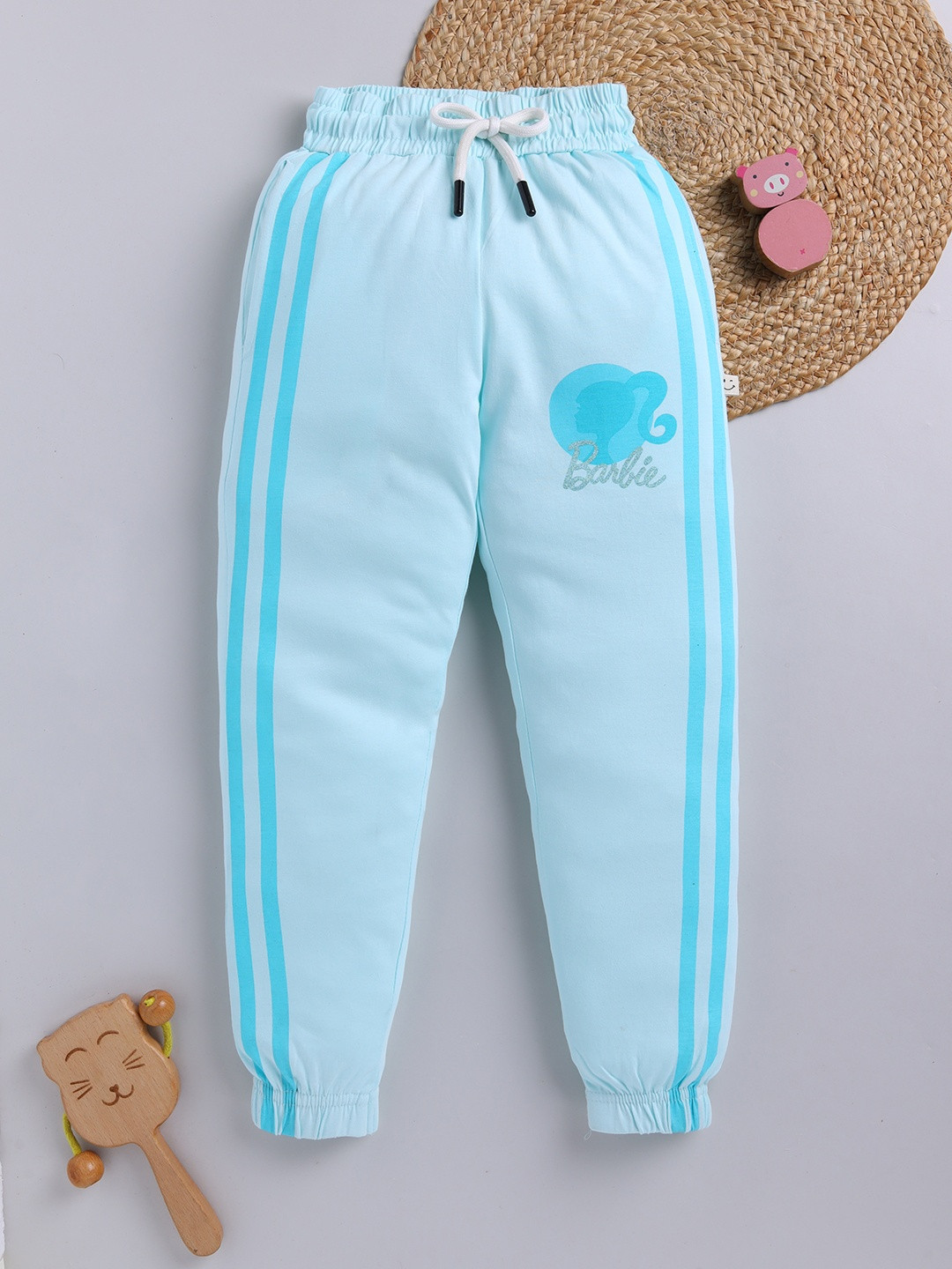 Happy Faces Girls Barbie Printed Pure Cotton  Joggers