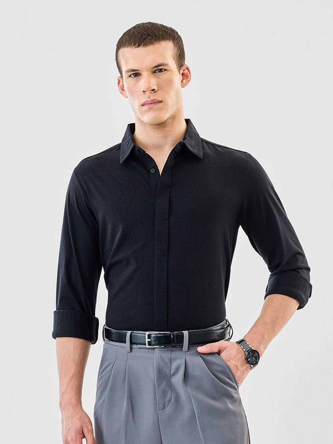 Snitch Spread Collar Mercerized Cotton Formal Shirt