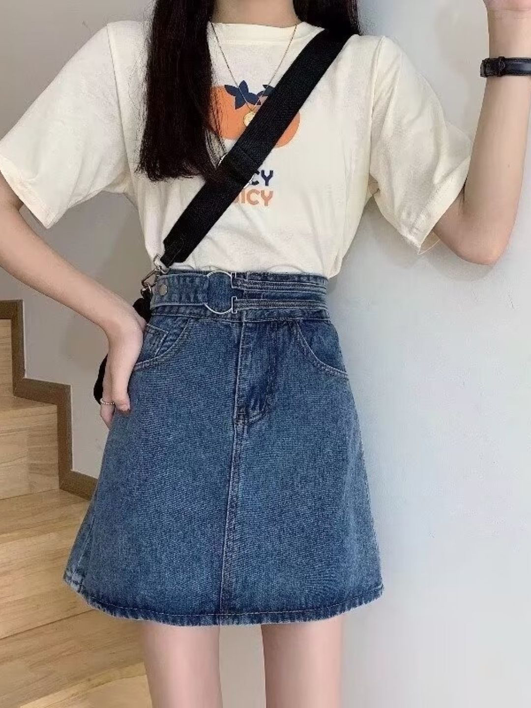 StyleCast Women A-Line Buttoned Skirt