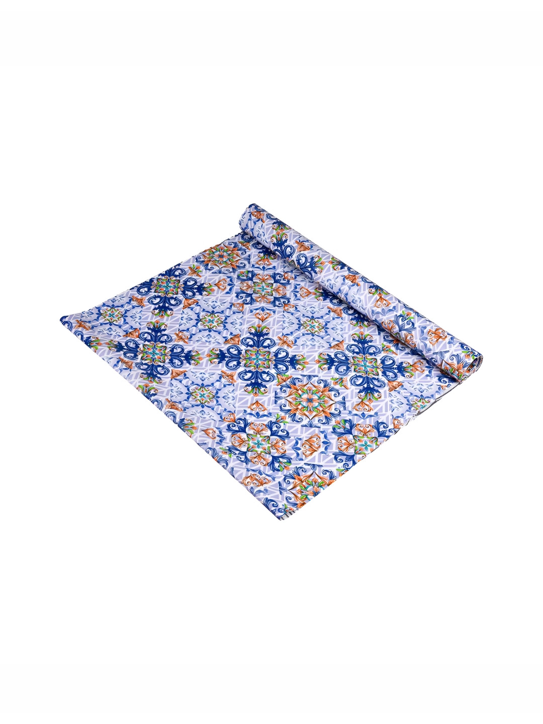 Aura Blue & Yellow Printed Shelf Liner Organiser